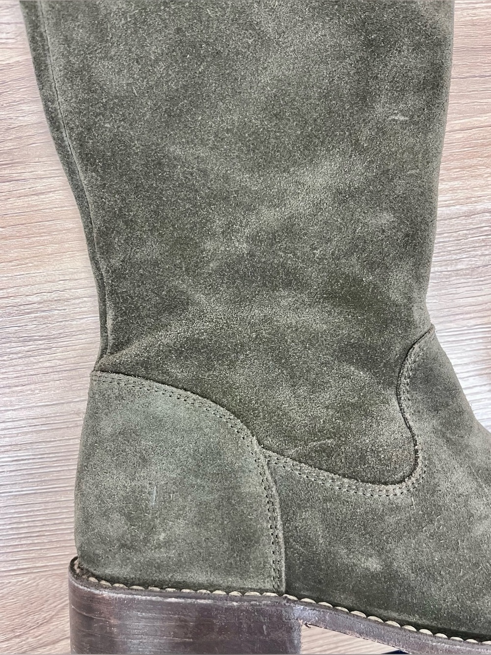 Frye "Shirley" over the knee Suede Military Green Combat boot Size 7 - Picture 7 of 12